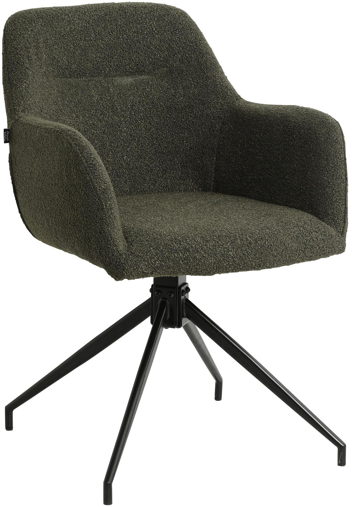 ARMLEHNENSTUHL Stoff Dunkelgrün - Dunkelgrün, Textil/Metall (58/83/61cm) - CLP