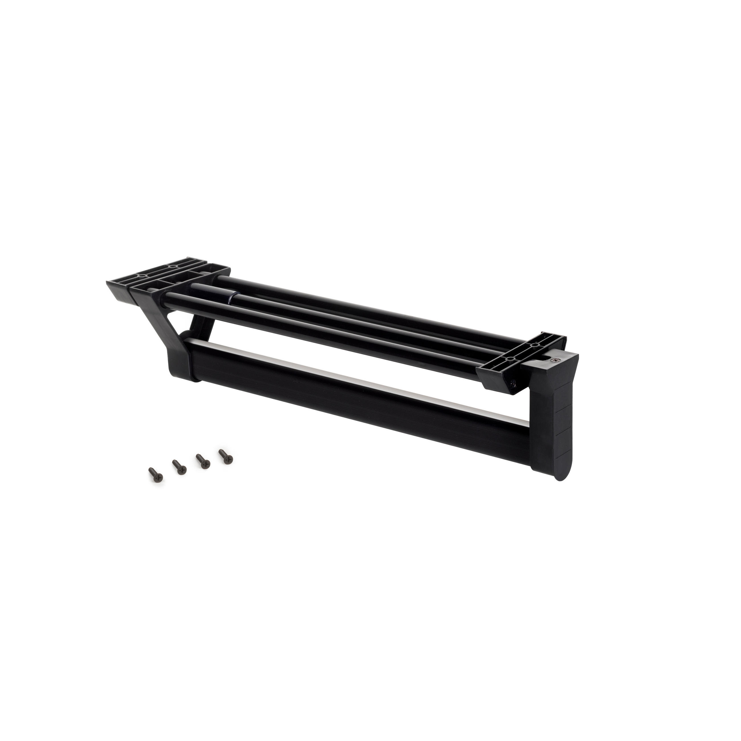 KLEIDERSTANGE Ausziehbarer für Schränke, Schwarz, Aluminium - Schwarz, Metall (7.9/9/42.2cm) - EMUCA