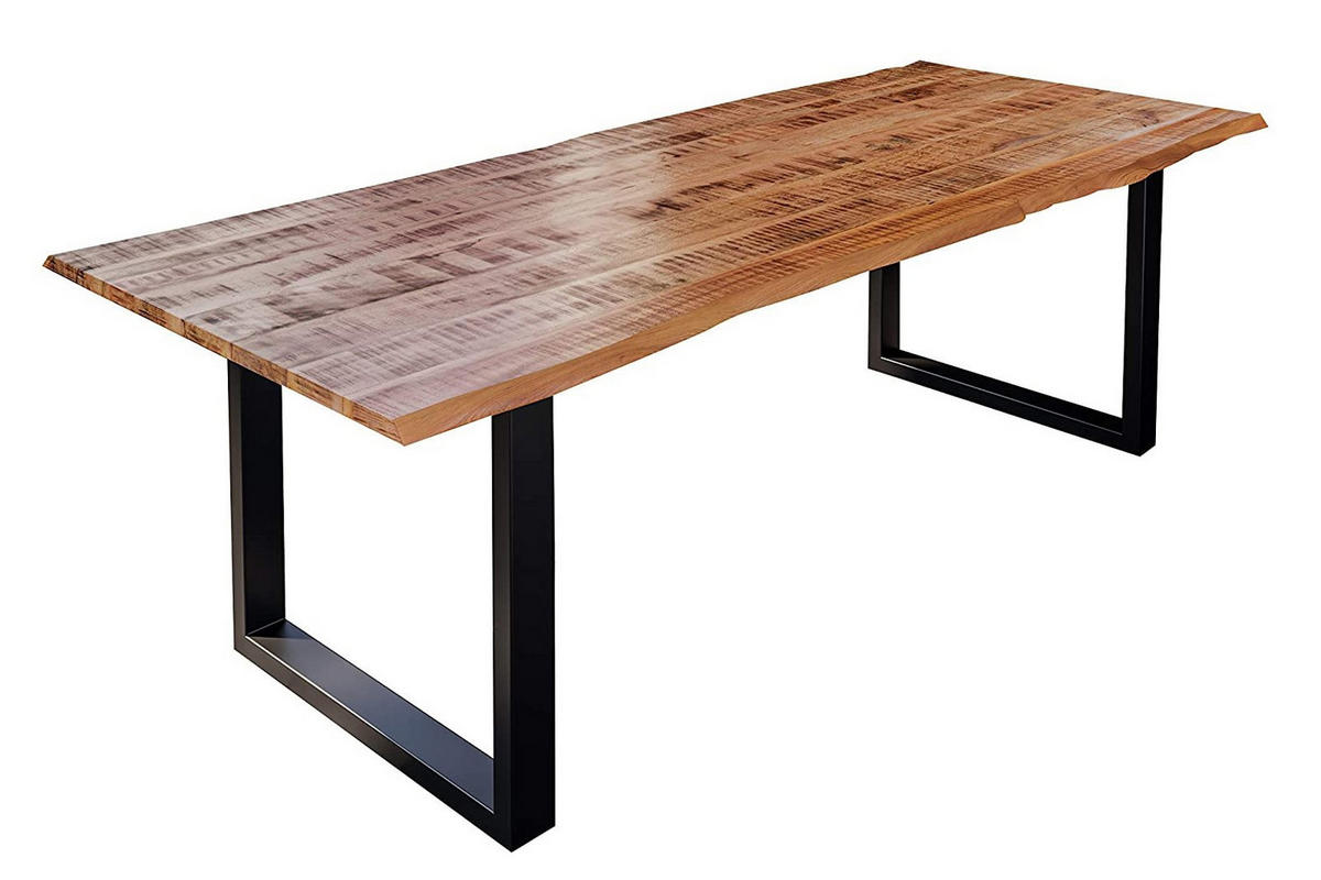 ESSTISCH DORA U - Beige/Schwarz, Holz/Metall (100/240/77cm) - SAM