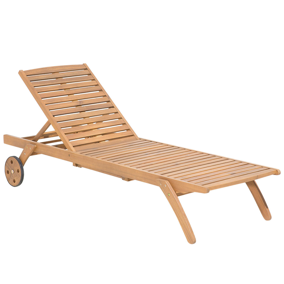 GARTENLIEGE hellbraun Cesana - Hellbraun, Holz (61/80/195cm) - Beliani