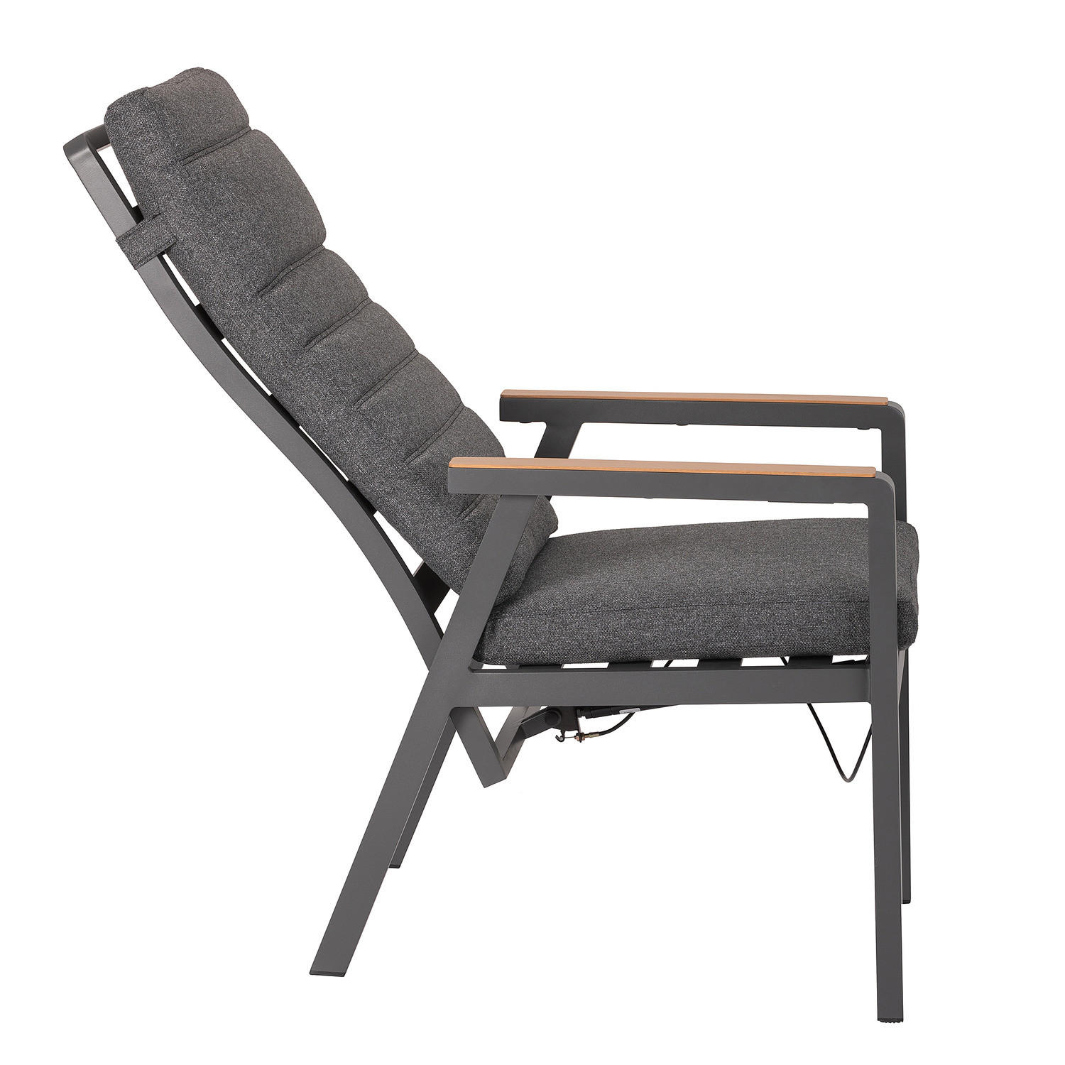 GARTENRELAXSESSEL - Aluminium / Polyester - Grau - 2er-Set - Grau, Textil/Metall (60/110/72cm) - home24