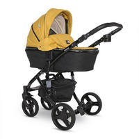 KOMBIKINDERWAGEN Rimini Premium gelb Sportsitz Tragewanne Moskitonetz verstellbar - Gelb, Metall (112/60/117cm) - Lorelli