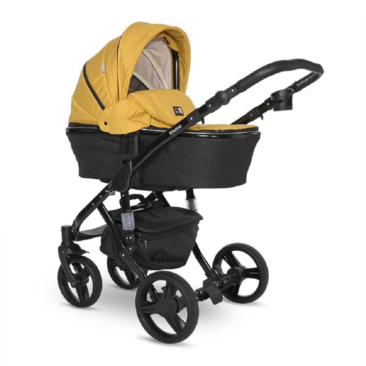 KOMBIKINDERWAGEN Rimini Premium gelb Sportsitz Tragewanne Moskitonetz verstellbar - Gelb, Metall (112/60/117cm) - Lorelli