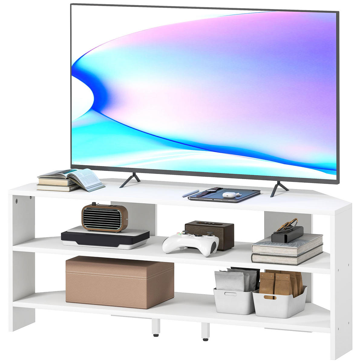 TV-MÖBEL Weiß 1 Stück - Weiß, Holzwerkstoff (110/45/36cm) - GiPP