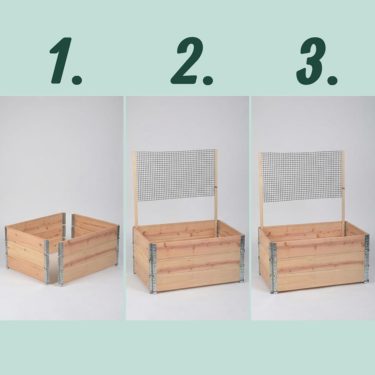 HOCHBEET - Hellbraun, Holz/Kunststoff (120/118/80cm) - Relaxdays