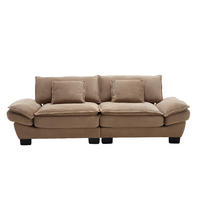 SOFA 2-Sitzer 224/81/81 cm Khaki - Taupe, Textil (81/81/224cm)