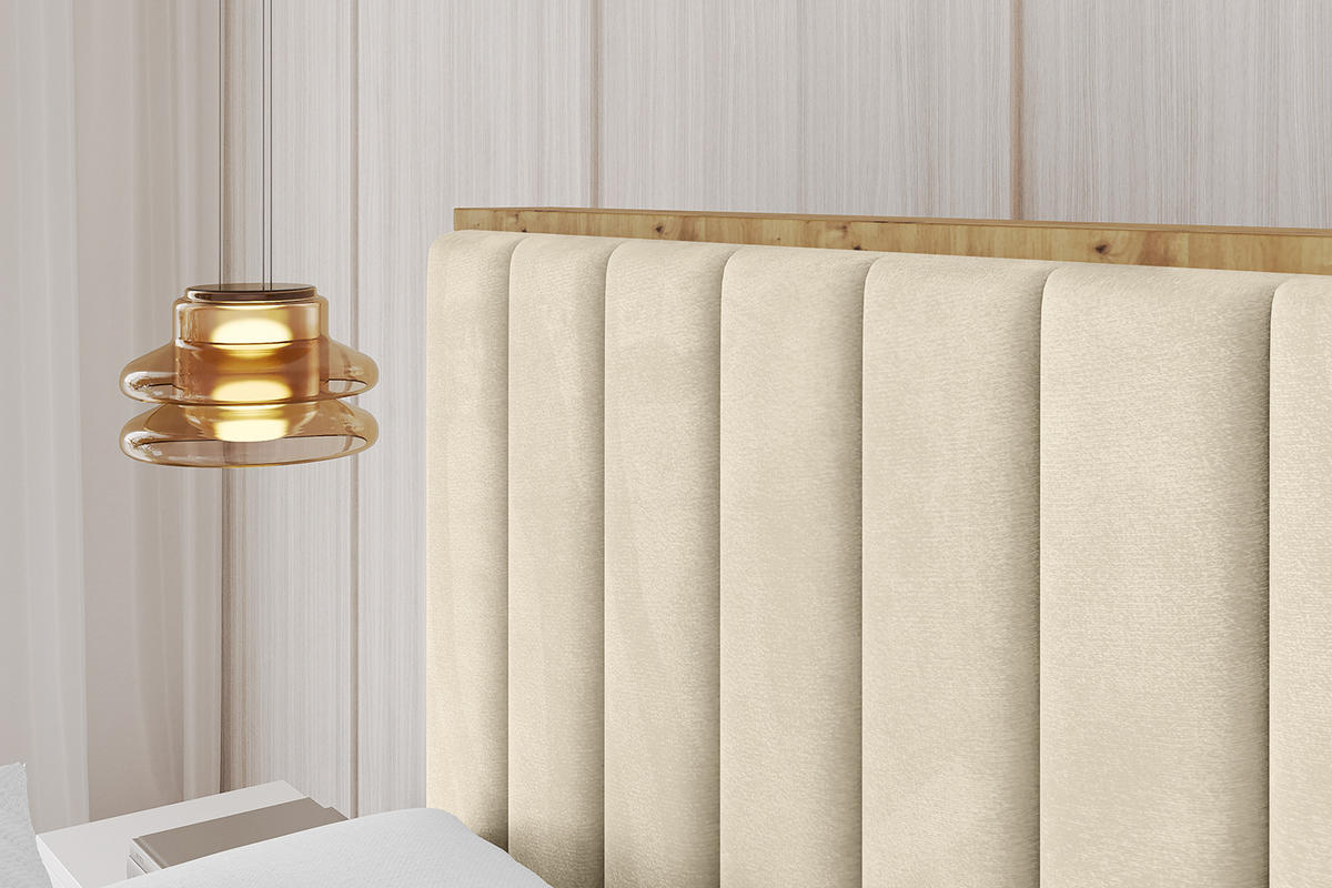 POLSTERBETT mit Bettkasten und Lattenrost, Bett mit Matratze H3/H4 - ENZO4 140x200 Beige - Ecru, Holzwerkstoff/Textil (140/200cm) - ALTDECOR