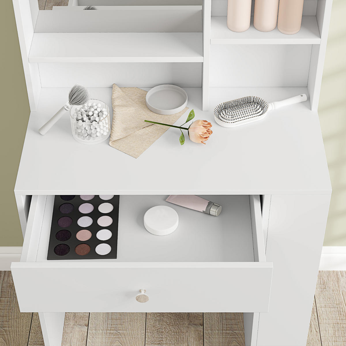 SCHMINKTISCH DE-10654 Weiß - Weiß, Holzwerkstoff (40/137/70cm) - ComfortXL