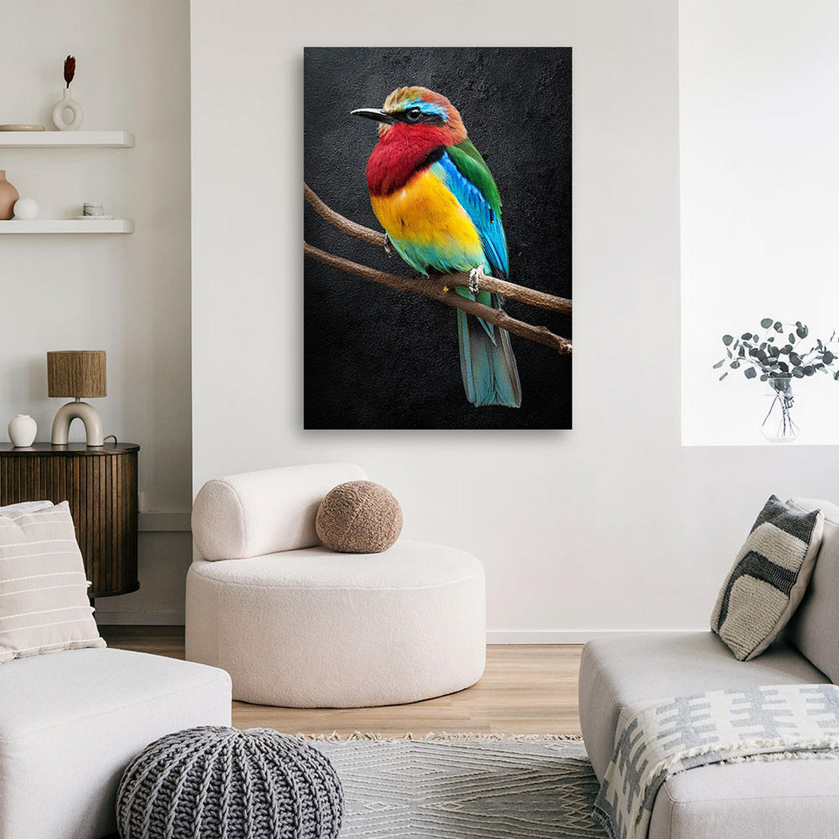 LEINWANDBILD Bunte Papageientiere 40x60cm - Multicolor, Textil (40/60cm) - Feeby