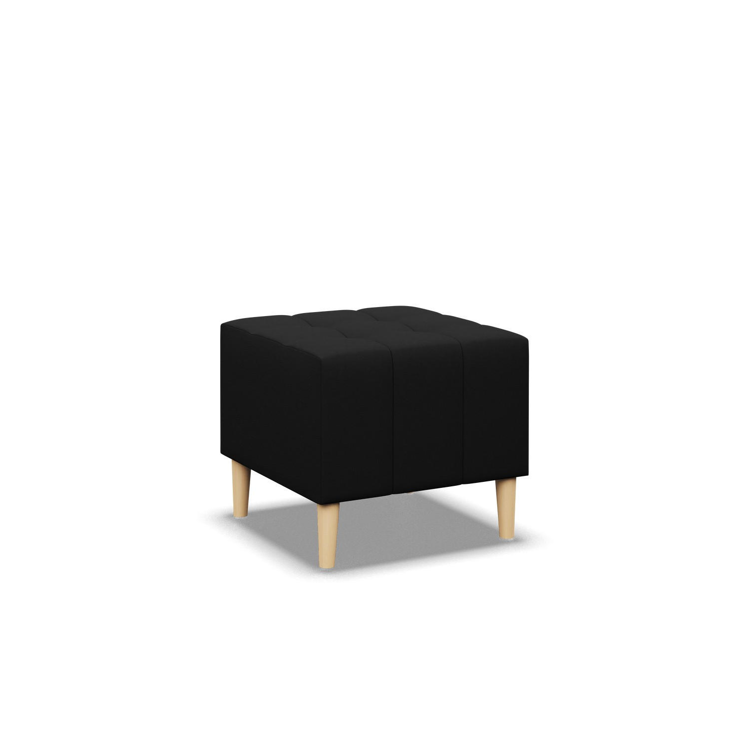 SITZPOUF 50x50 ELMA, Schwarz - Schwarz, Textil (50/40/50cm)