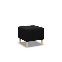 SITZPOUF 50x50 ELMA, Schwarz - Schwarz, Textil (50/40/50cm)