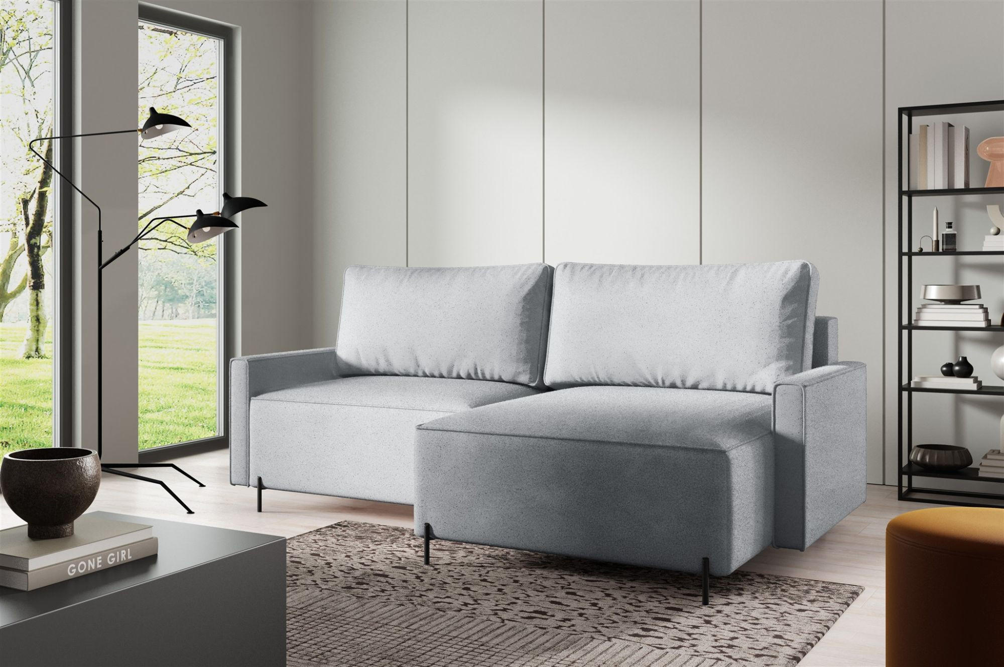ECKSOFA Braga Mit Schlaffunktion - Grau, Holzwerkstoff/Textil (229/148cm) - Fun Möbel