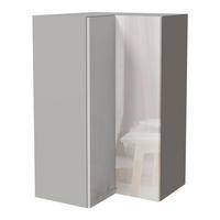 ECKHÄNGESCHRANK Essen W14/60 Weiß Hochglanz / Grau Matt 60 / 60 / 96cm - Weiß Hochglanz/Grau, Holz/Holzwerkstoff (60/96/60cm) - Feldmann-Wohnen