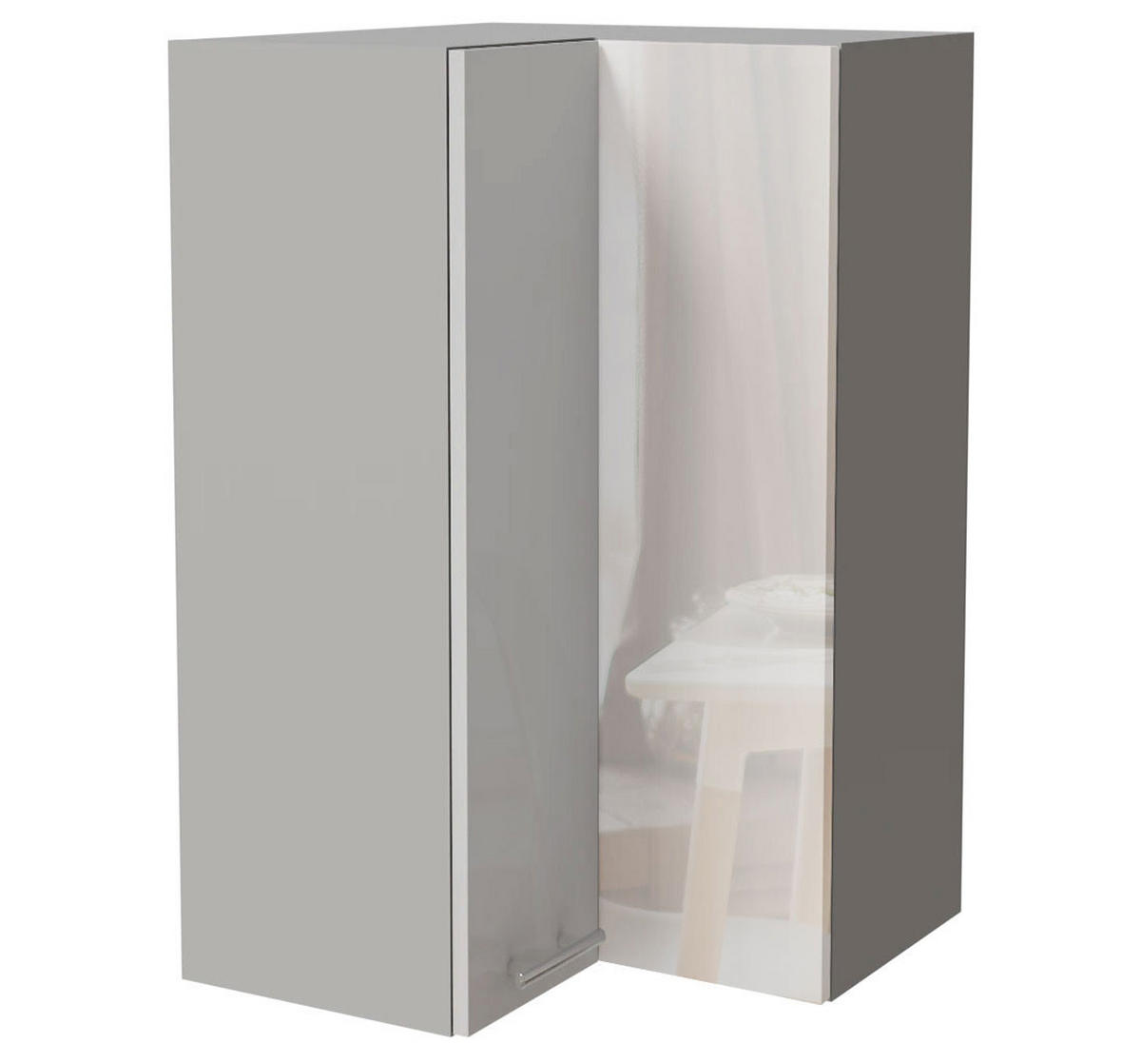 ECKHÄNGESCHRANK Essen W14/60 Weiß Hochglanz / Grau Matt 60 / 60 / 96cm - Weiß Hochglanz/Grau, Holz/Holzwerkstoff (60/96/60cm) - Feldmann-Wohnen