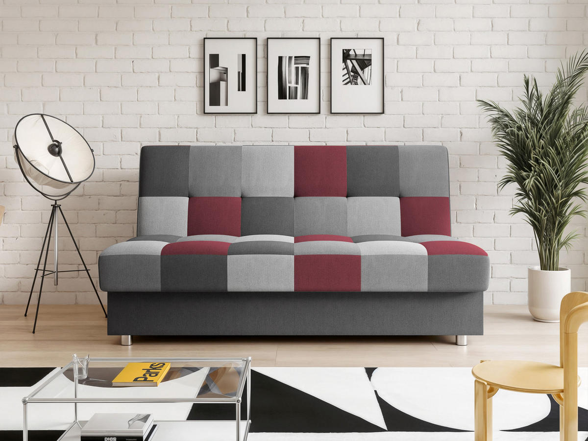 SCHLAFSOFA SKAL mit Bettkasten Anthrazit/Rot - Anthrazit/Rot, Holzwerkstoff/Kunststoff (200/85/90cm) - Idohome