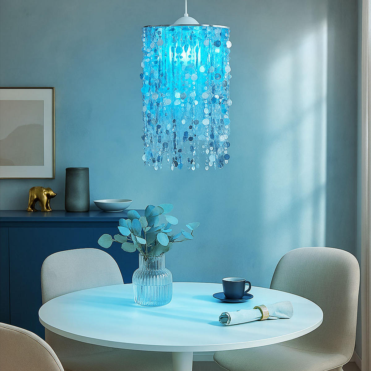 RGB LED HÄNGELEUCHTE Metall Silber - Silberfarben, Metall (27/27/52cm)