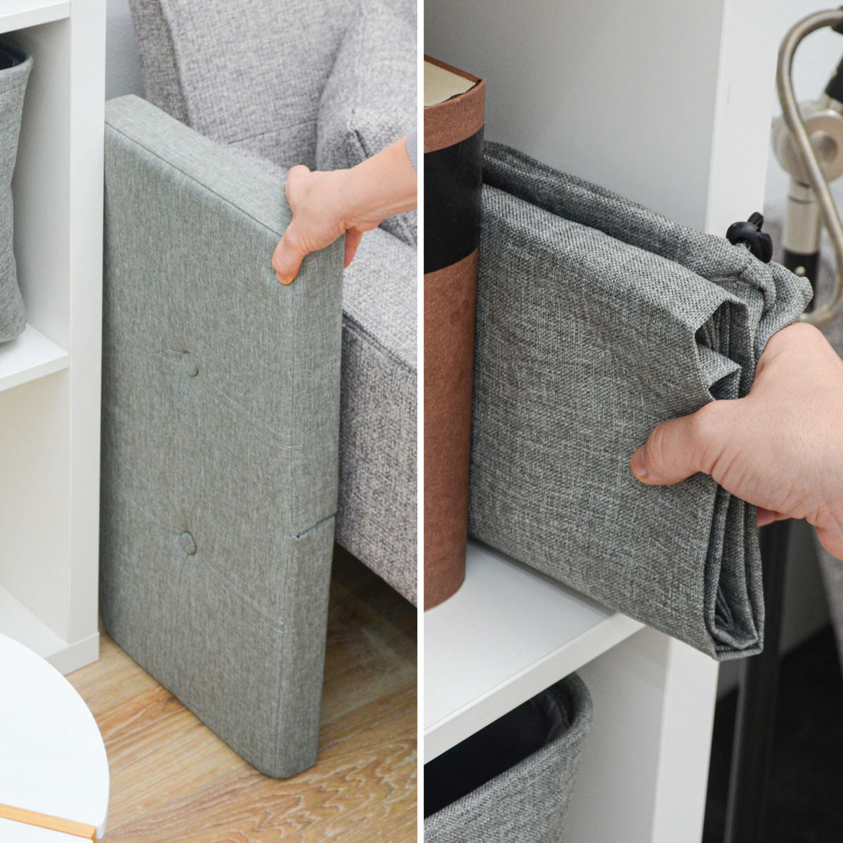 WÄSCHEKORB 85 Liter Faltbar mit Wäschesack 62x31 cm Grau - Grau, Kunststoff (31/45/62cm) - Dunedesign