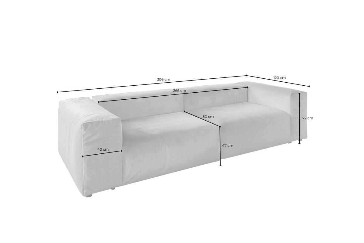 MODULSOFA MIA Grün Velvet - Schwarz/Grün, Kunststoff/Textil (306/72/120cm) - KAWOLA