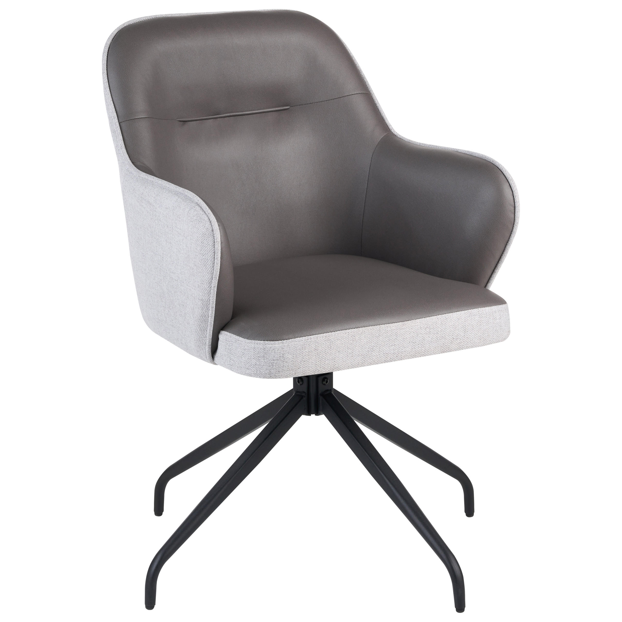 ESSZIMMERSTUHL drehbar Stoff Grau Stowe - Hellgrau, Textil (61/90/61cm) - Beliani