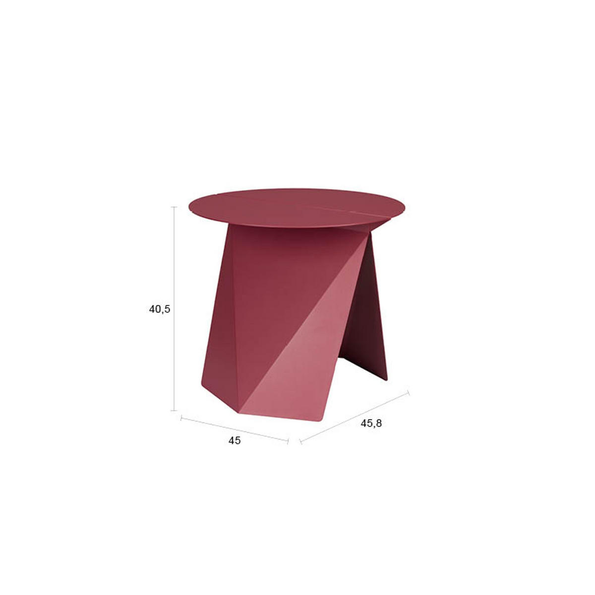 BEISTELLTISCH Foldy Rot - Rot, Metall (45/45.8/40.5cm) - Zuiver