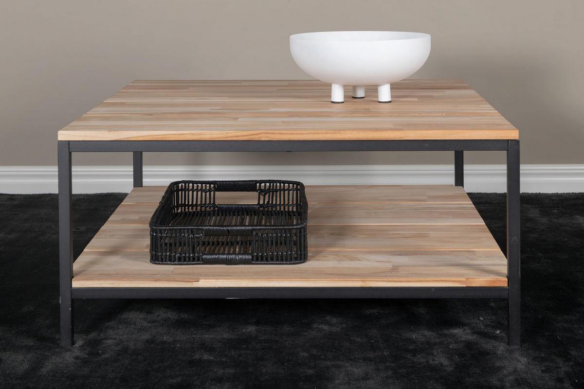 COUCHTISCH mit Ablage 80x80 cm - Teakfarben, Holzwerkstoff (80/80/40cm) - ebuy24