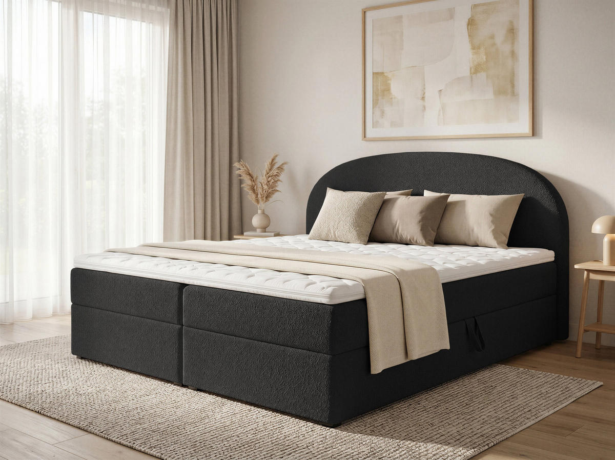 BOXBETT Cloud - 160x200 -schwarz (Coral 60) - Schwarz, Holz/Holzwerkstoff (160/200cm) - Sofnet