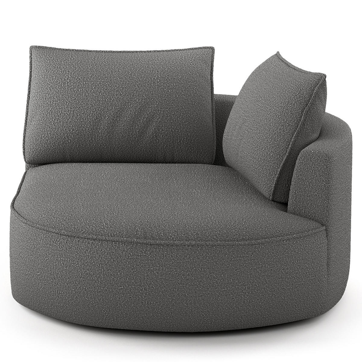 OTTOMANE - modular - Schwarz/Grau, Kunststoff/Textil (126/82/154cm) - home24