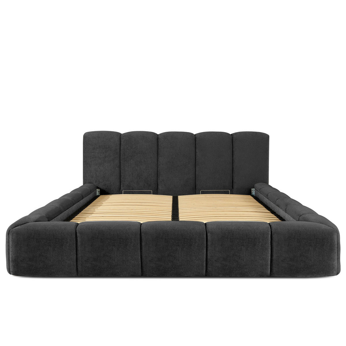 POLSTERBETT OLMIRA - Anthrazit/Schwarz, Holz/Holzwerkstoff (202/203cm) - KONSIMO®