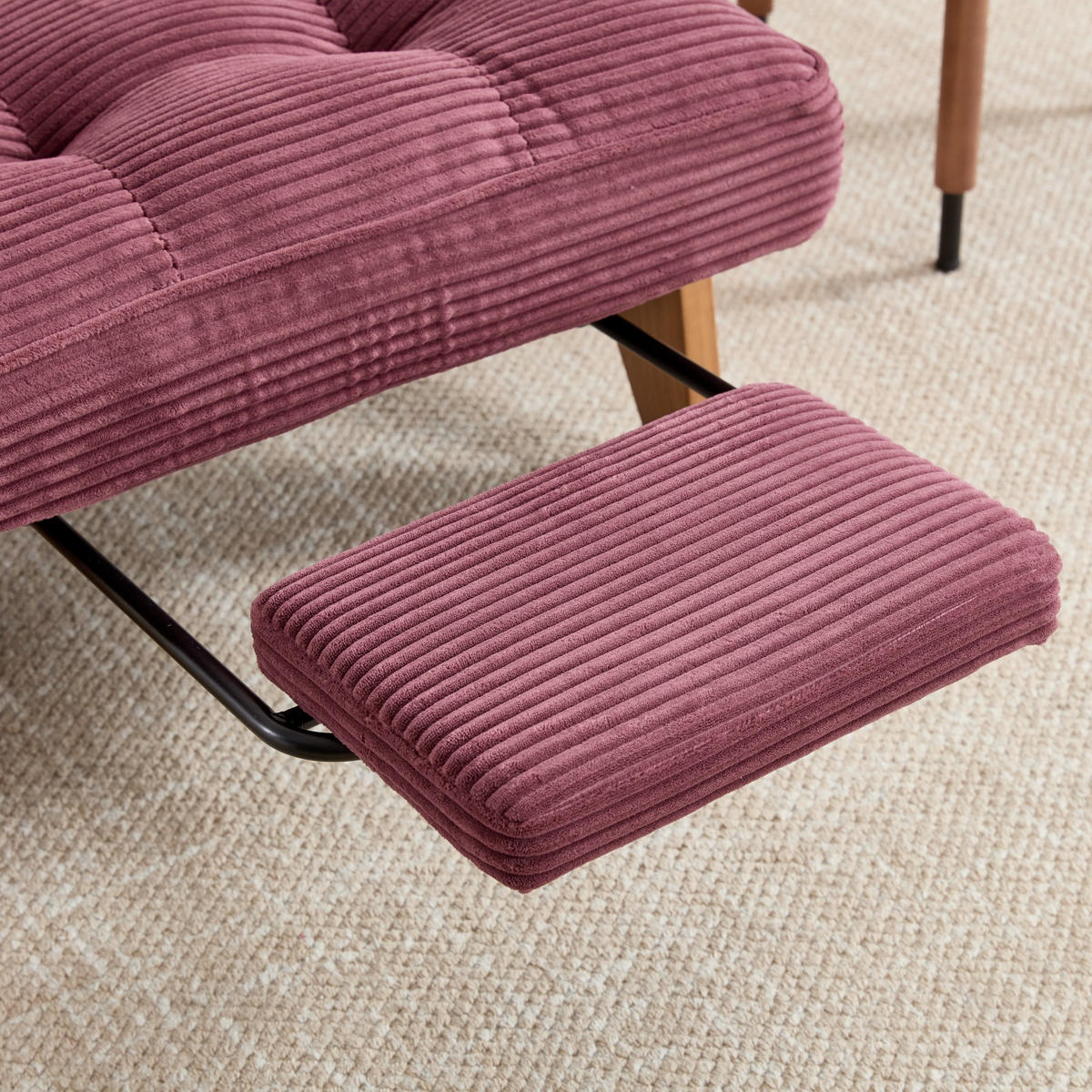 SESSEL Relaxsessel mit Fußstütze & Lendenkissen,verstellbar,Rot - Rot, Holz (73/90/59cm) - LVHOM