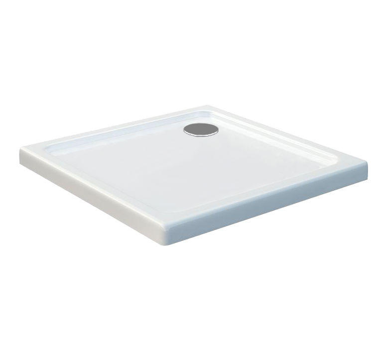 DUSCHTASSE Weiß 80 x 80 x 5 cm Sanitär-Acryl - Weiß, Kunststoff (80/5/80cm) - Glasdeals