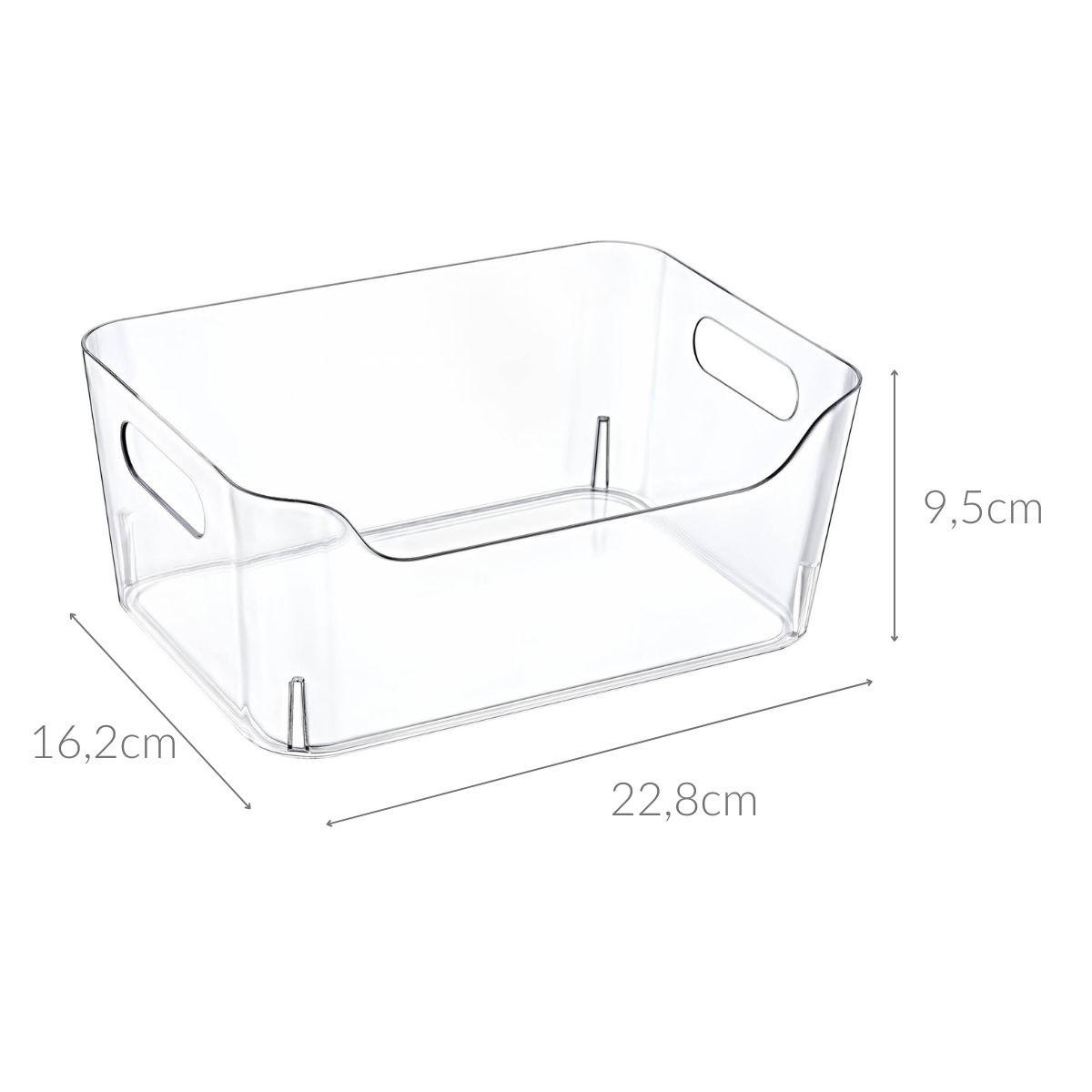 ORGANIZER aus transparentem Kunststoff 3 l 22,8/16,2/9,5 cm - Transparent, Kunststoff (16.2/9.5/22.8cm) - Excellent Houseware