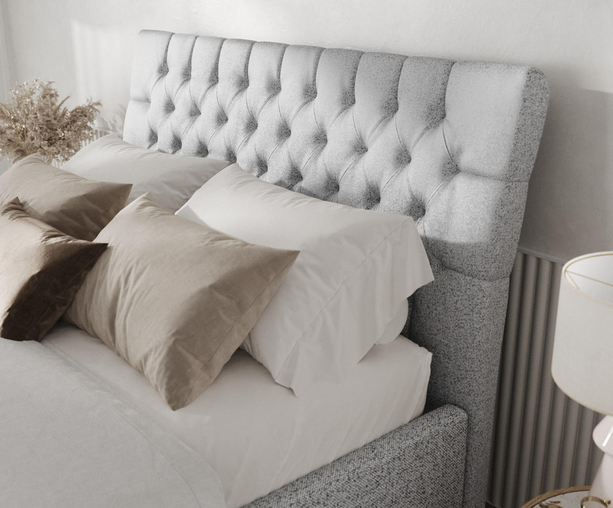 POLSTERBETT Lira 180/200 cm Grau im Riva Stoff - Naturfarben/Grau, Holz/Holzwerkstoff (180/200cm) - AltaBeds