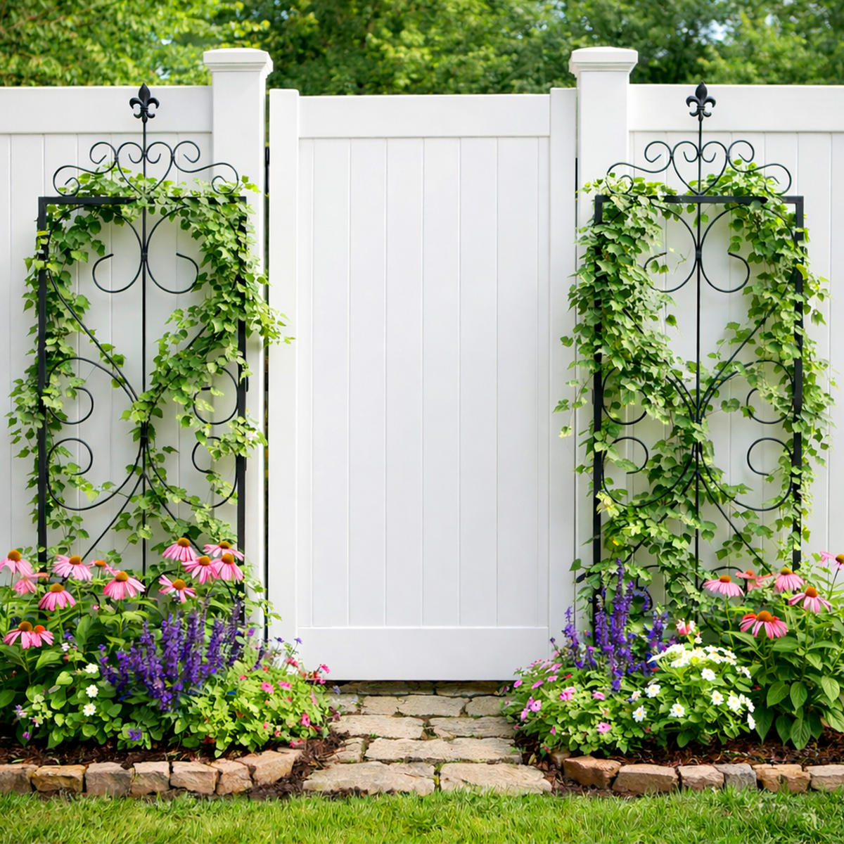 2XMRIEŽKA - čierna, kov (40/112/20cm) - Relaxdays