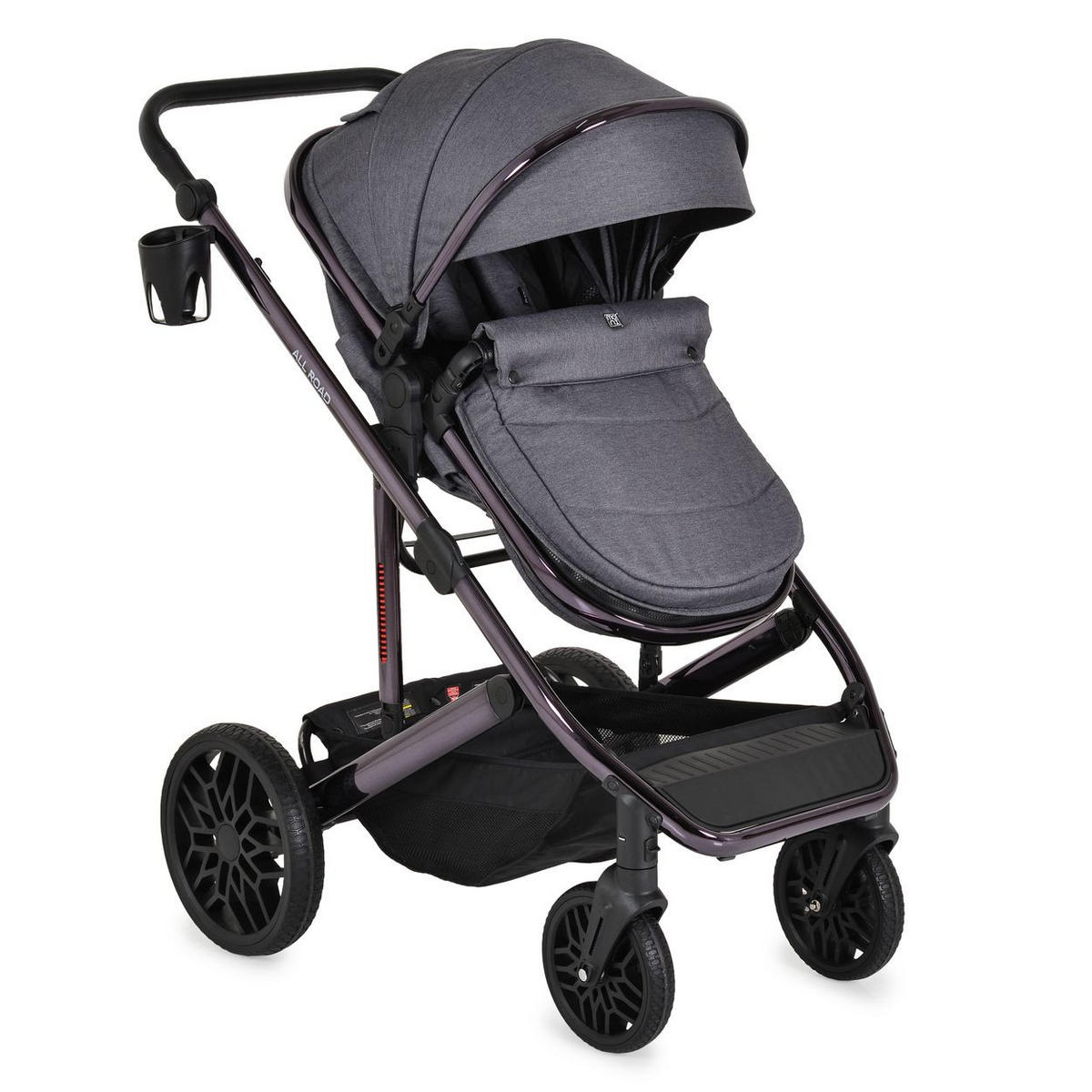 KOMBIKINDERWAGEN 3 in 1 all Road grau umbaubar Babyschale Sportsitz Tragetasche - Grau, Metall (87/59/108cm) - Moni