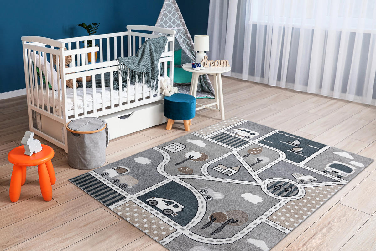 TEPPICH Fun 120/170 cm - Grau, Textil (120/170cm) - rugsX