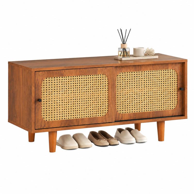 SCHUHSCHRANK mit 2 Türen 104 x 40 x 48 cm Walnut - Walnussfarben, Holz (40/48/104cm) - Beauniv