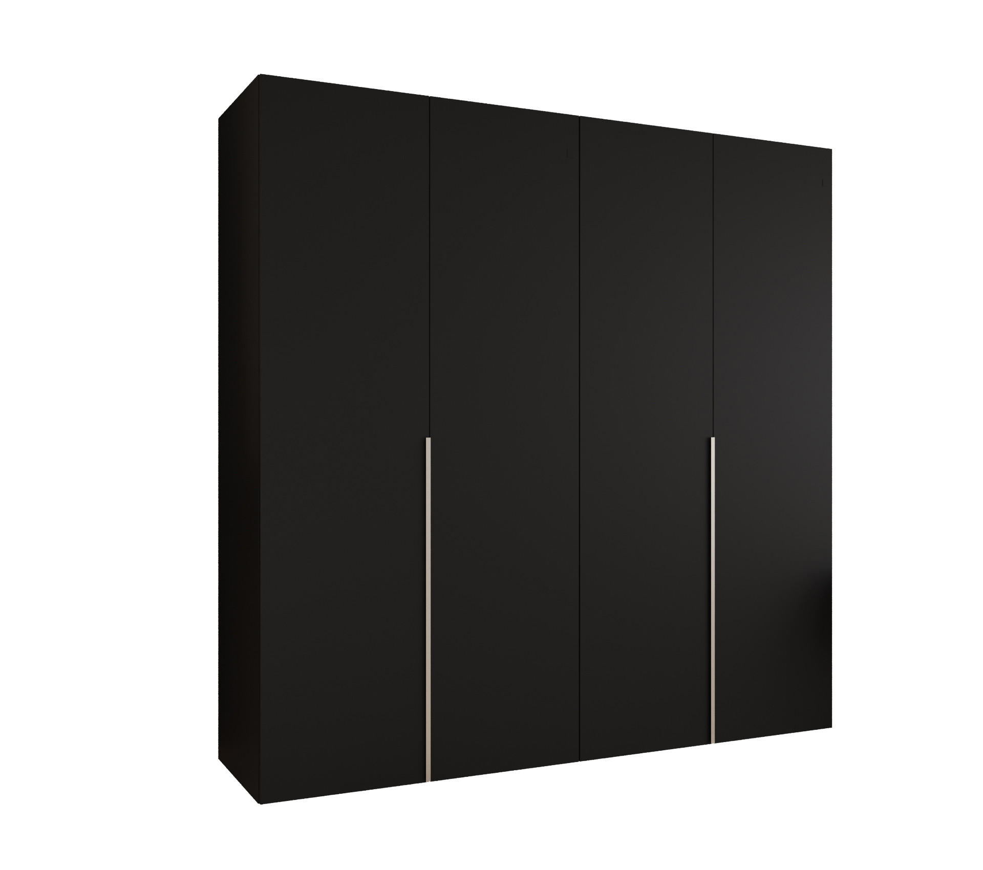 DREHTÜRENSCHRANK 202/200/52 4-türig - Kaschmir/Schwarz, Holz (200/202/52cm) - Abiks Möbel