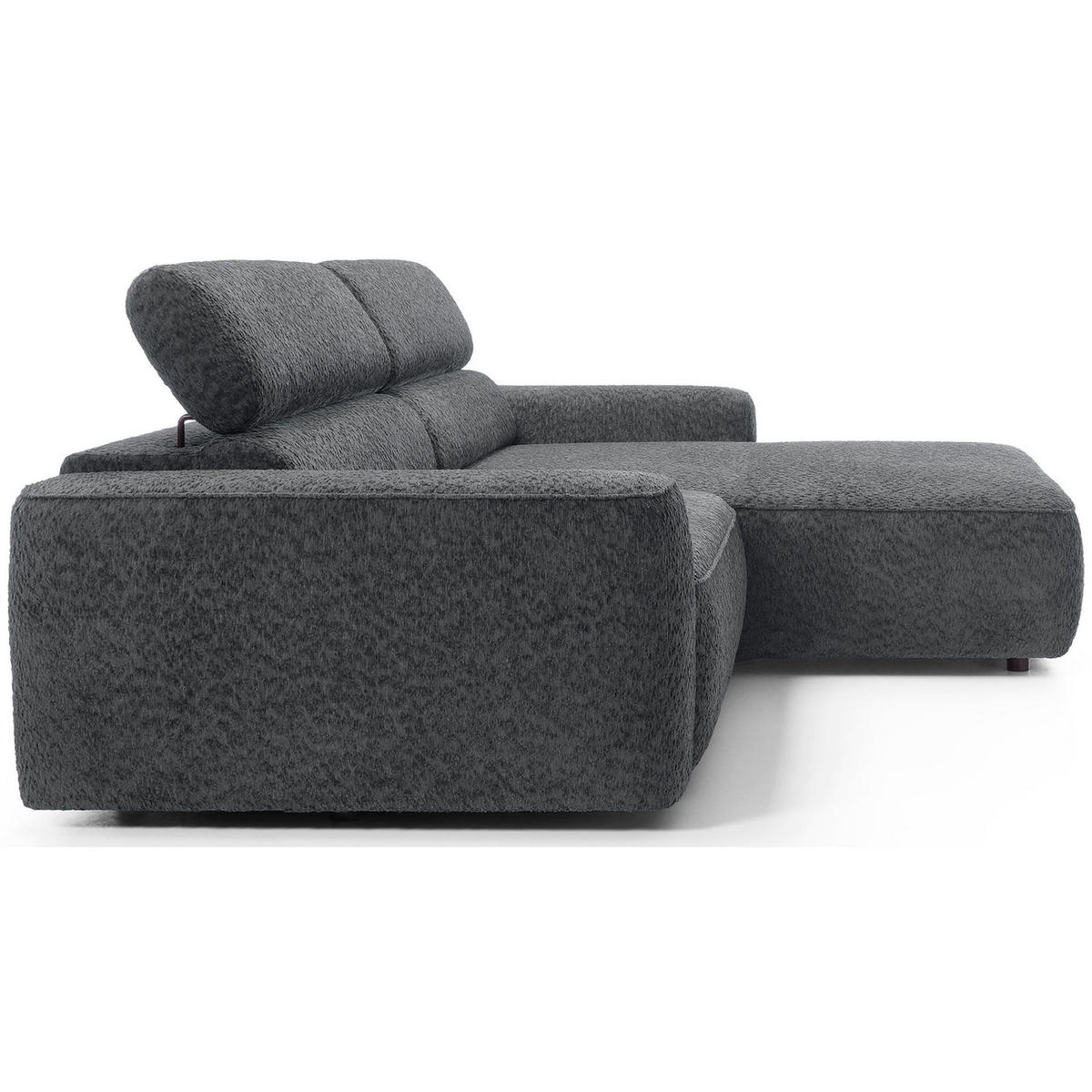 ROHOVÁ pohovka Fando s elektricky výsuvným sedákem, tmavě šedý ženil - černá/tmavě šedá, textil/plast (182/252cm) - Selsey