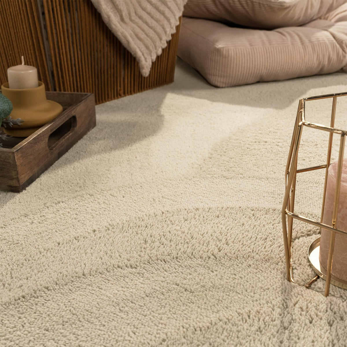 KURZFLORTEPPICH 80/80 cm Cadiz 630 - Sandfarben, Kunststoff (80/80cm) - Paco Home