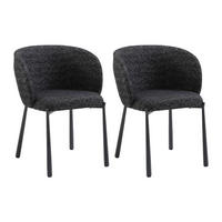 STUHL - 59cm x 56.5cm - Polyester - schwarz - SIJOLA - Schwarz, Textil (59/78.5/56.5cm) - Vente-Unique