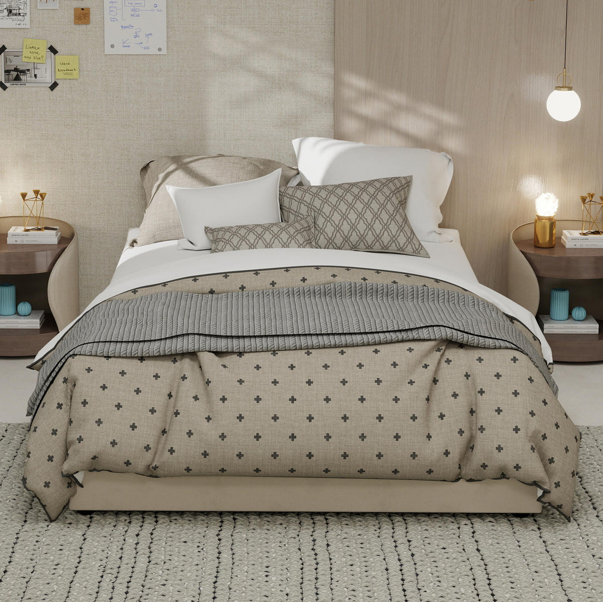KREVET 140/200 cm s modernim dizajnom i stabilnom konstrukcijom, Bež - bež, tekstil (140/200cm) - Redom
