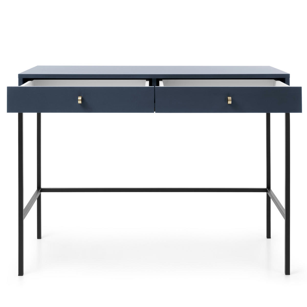 SCHMINKTISCH MONCTON TOA1-2S Metalgriffe, Dunkelblau - Dunkelblau, Holzwerkstoff/Kunststoff (104/78/50cm) - Komodee