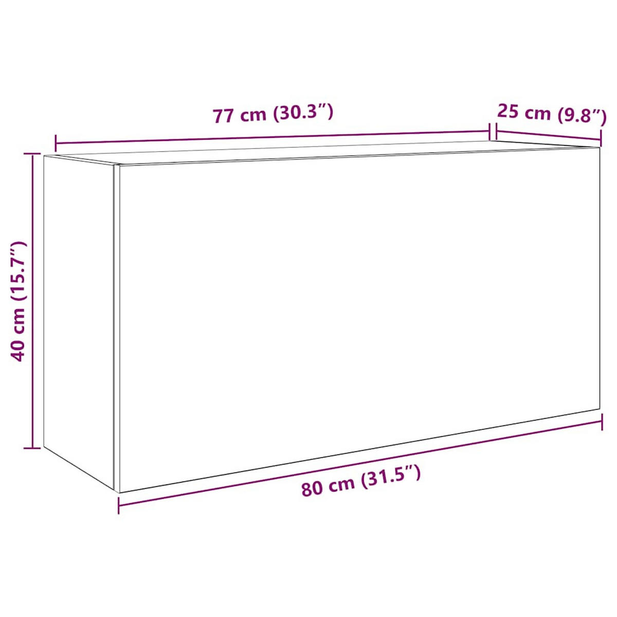 BAD-WANDSCHRANK Weiss 80/25/40 Cm Holzwerkstoff - Weiß, Holzwerkstoff (25/40/80cm) - vidaXL