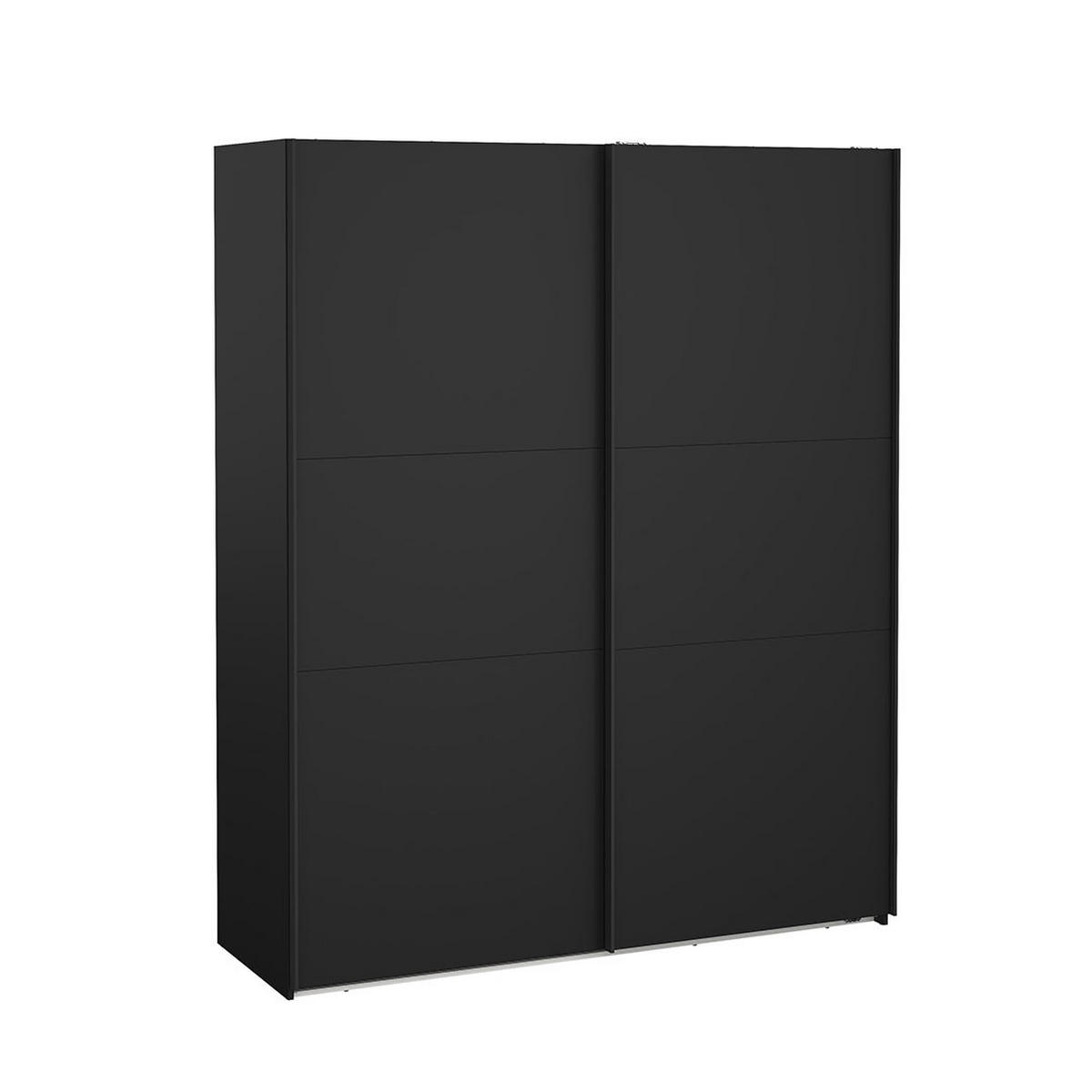 SCHIEBETÜRENSCHRANK, Como, Schwarz, Holzwerkstoff, 179 x 67 x 221 cm - Schwarz, Holzwerkstoff (179/221/67cm) - ebuy24