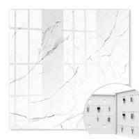 SCHLÜSSELBOX Weiß 30x30 cm – Türöffnung nach rechts - Marmorstruktur - Weiß, Metall (30/30/5cm) - TULUP