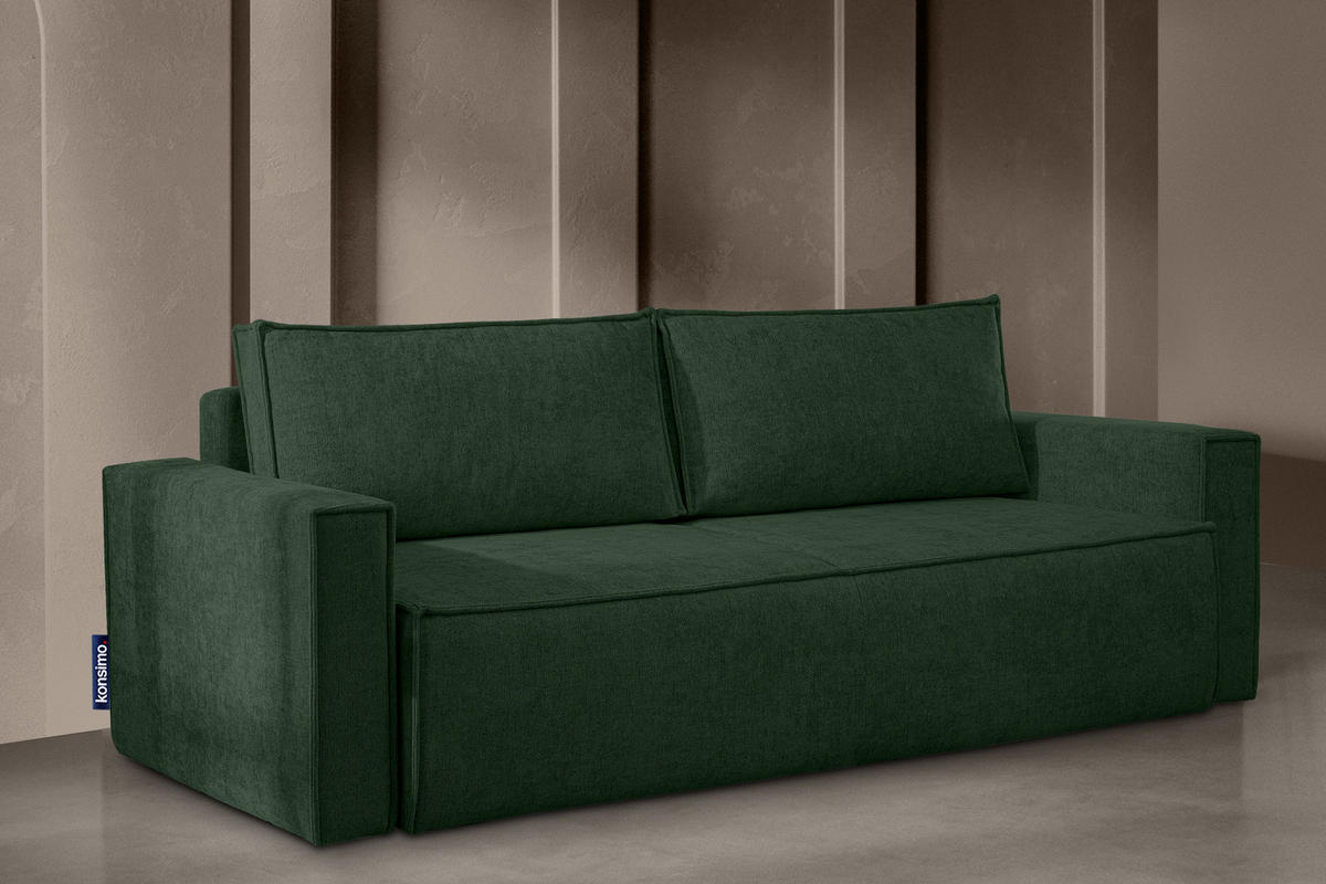 3-SITZER-SOFA NAPI II mit Schlaffunktion, grün - Grün, Textil (228/89/101cm) - KONSIMO®