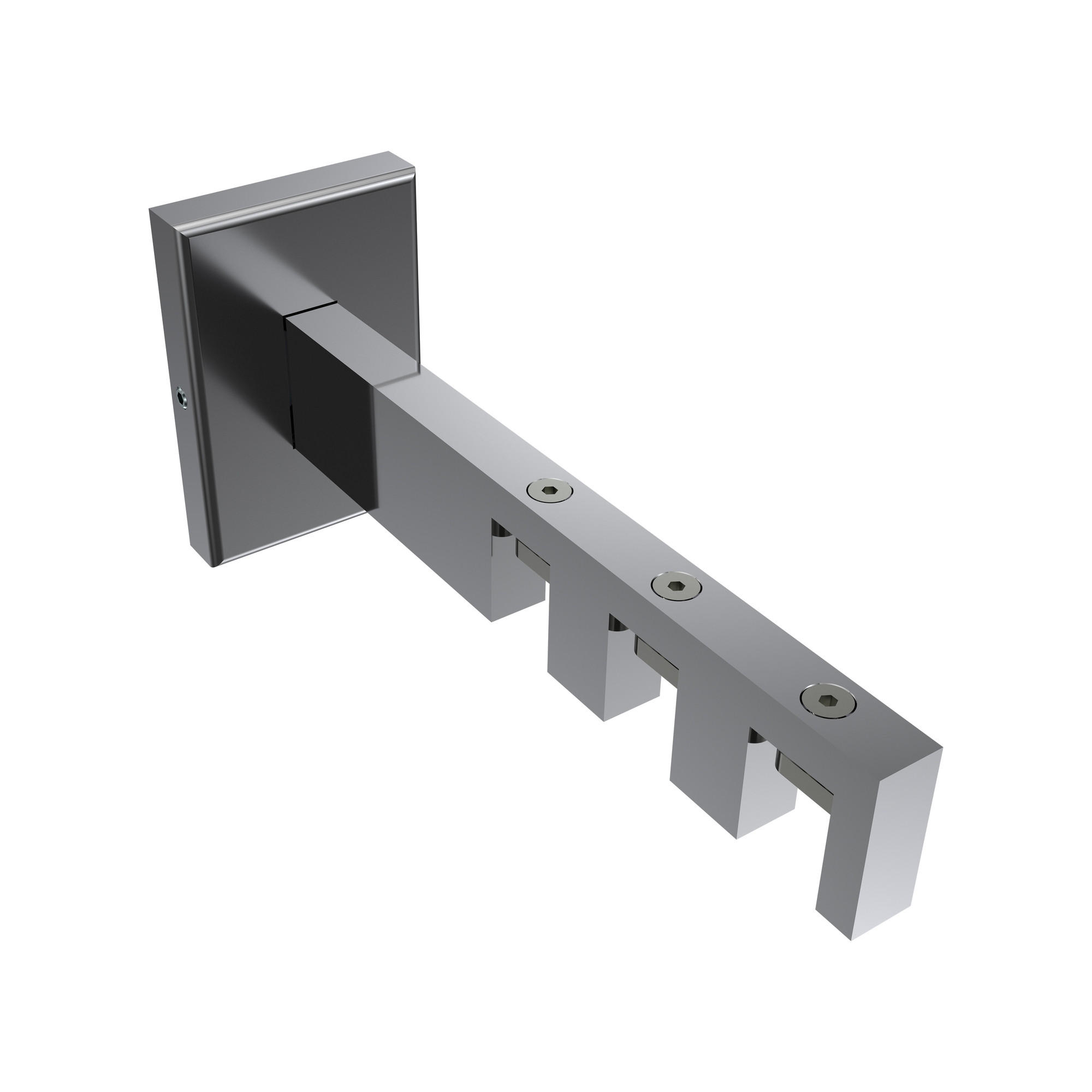 TRÄGER FÜR GARDINENSTANGEN INNENLAUF 14x35 mm, Smartline 3-läufig lang, Chrom - Chromfarben, Metall (14.5/6.5/4.5cm) - INTERDECO