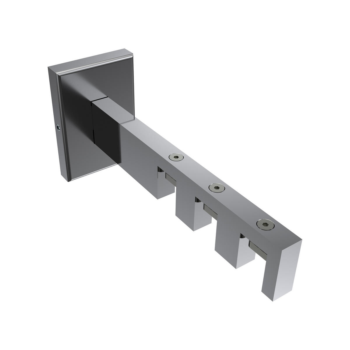 TRÄGER FÜR INNENLAUFSTANGEN 14x35 mm, Smartline 3-läufig lang, Chrom - Chromfarben, Metall (14.5/6.5/4.5cm) - INTERDECO