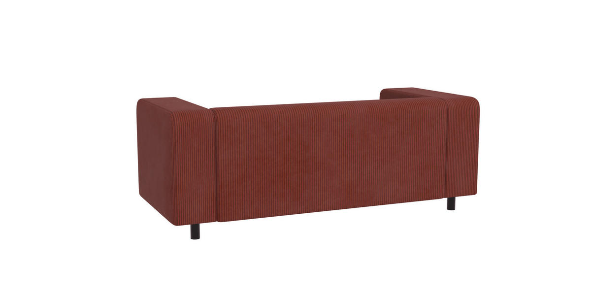 2-SITZER-SOFA Tove Terrakotta Cord - Terracotta/Schwarz, Holz/Kunststoff (151/65/80cm) - S-Style Möbel