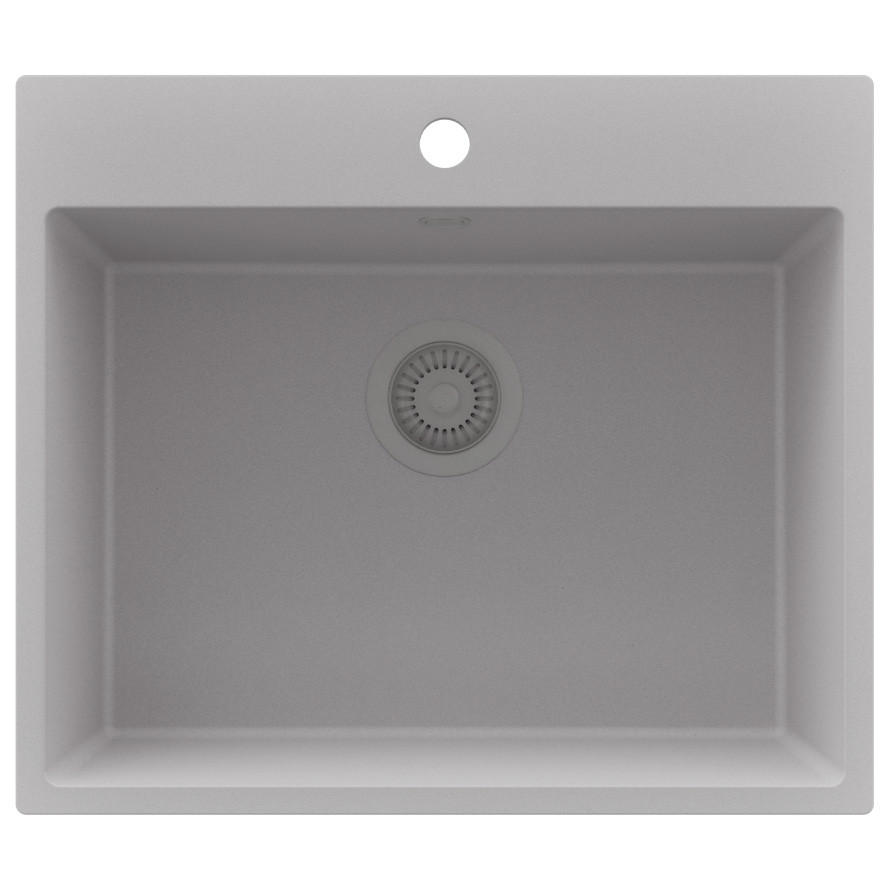 SPÜLBECKEN Riga, 2-er set Grau 58/50 cm 1 Becken + Ablauf-Set ab 60er Unterschrank - Grau, Kunststoff (58/20/50cm) - Primagran